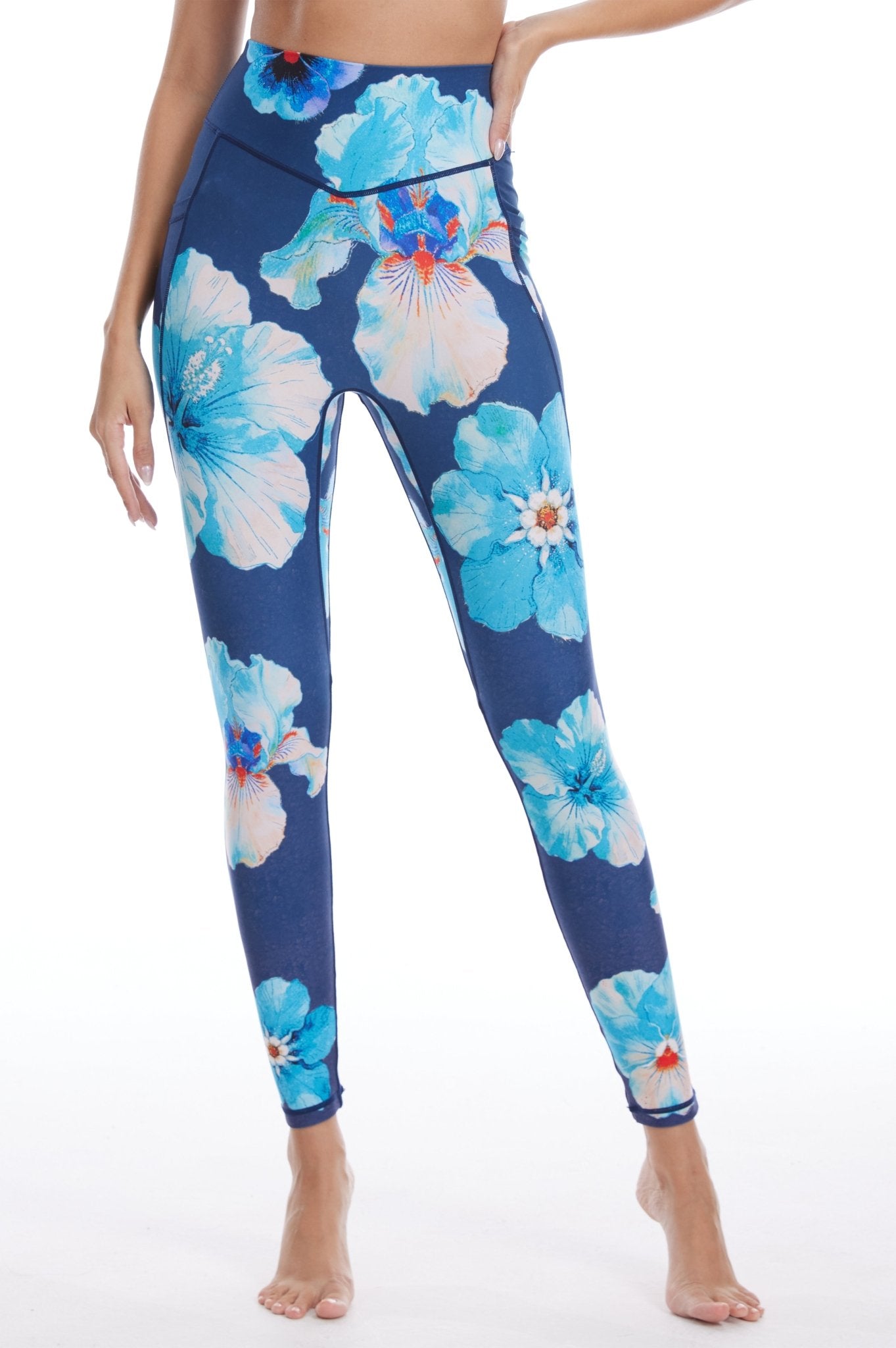 Velvet Petals High - waisted Leggings With Pockets - MYSILVERWIND