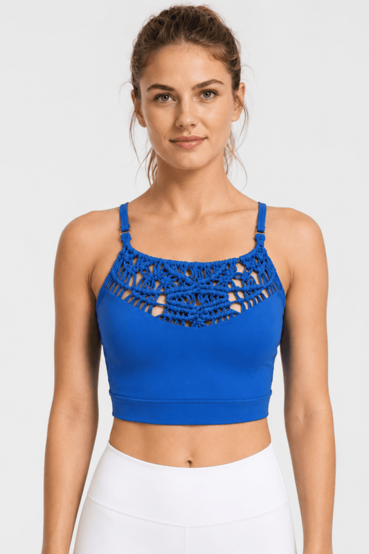 Vertebra Handwoven Back Crop Top-Blue(Each piece is crafted over 100 days—please do not measure it by the standards of mechanical replication.） (Copy) - MYSILVERWIND