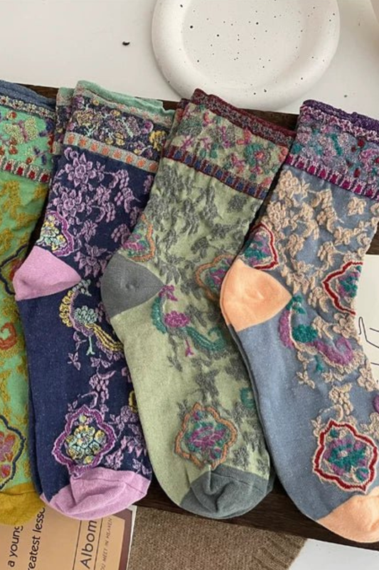 Vintage Boho - Crew Socks for Spring & Fall - MYSILVERWIND