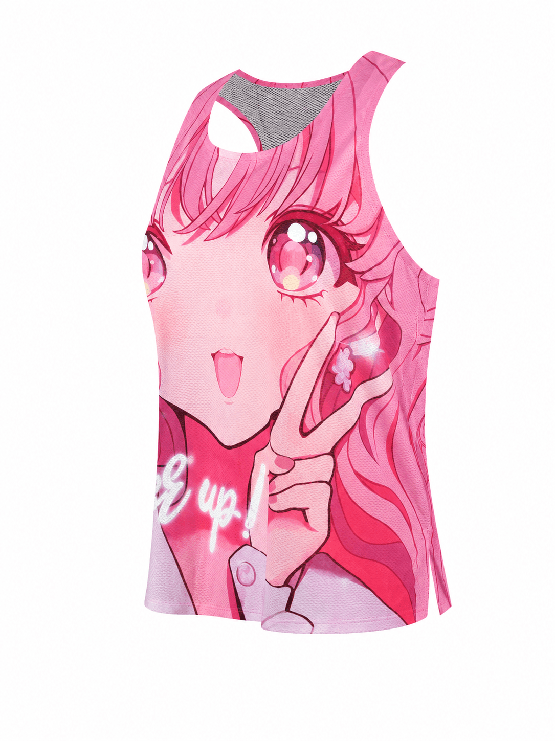 Y2K Pink Anime Marathon Racerback Running Tank Performance Training Vest - MYSILVERWIND
