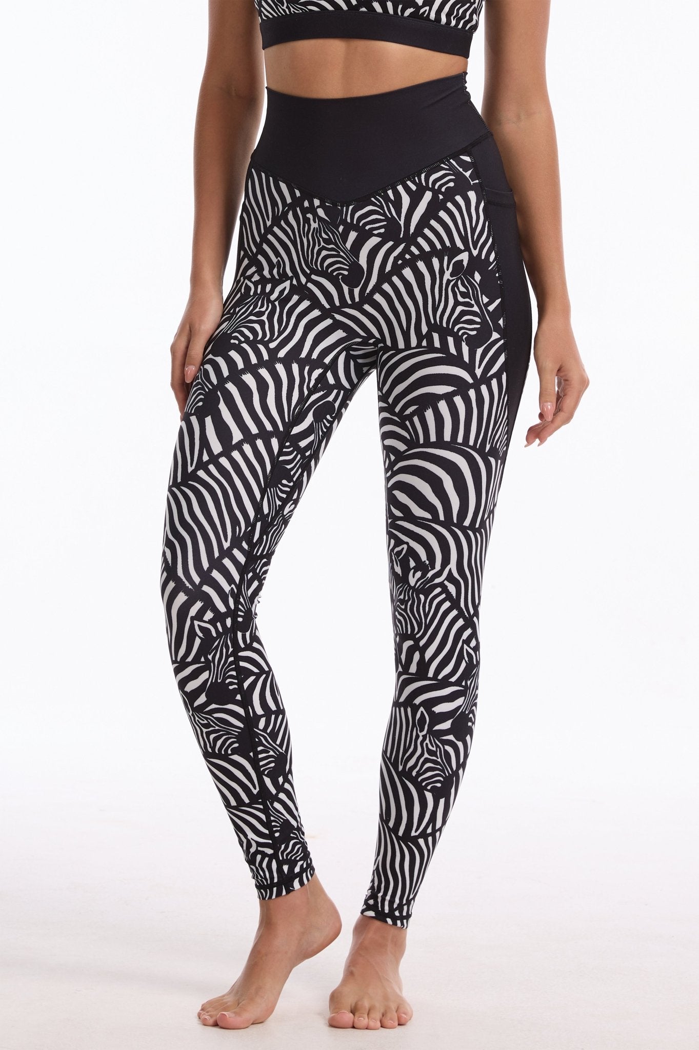 Zebra High - waisted Leggings With Pockets - MYSILVERWIND