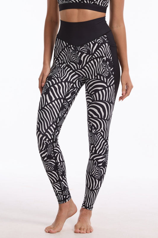 Zebra High - waisted Leggings With Pockets - MYSILVERWIND