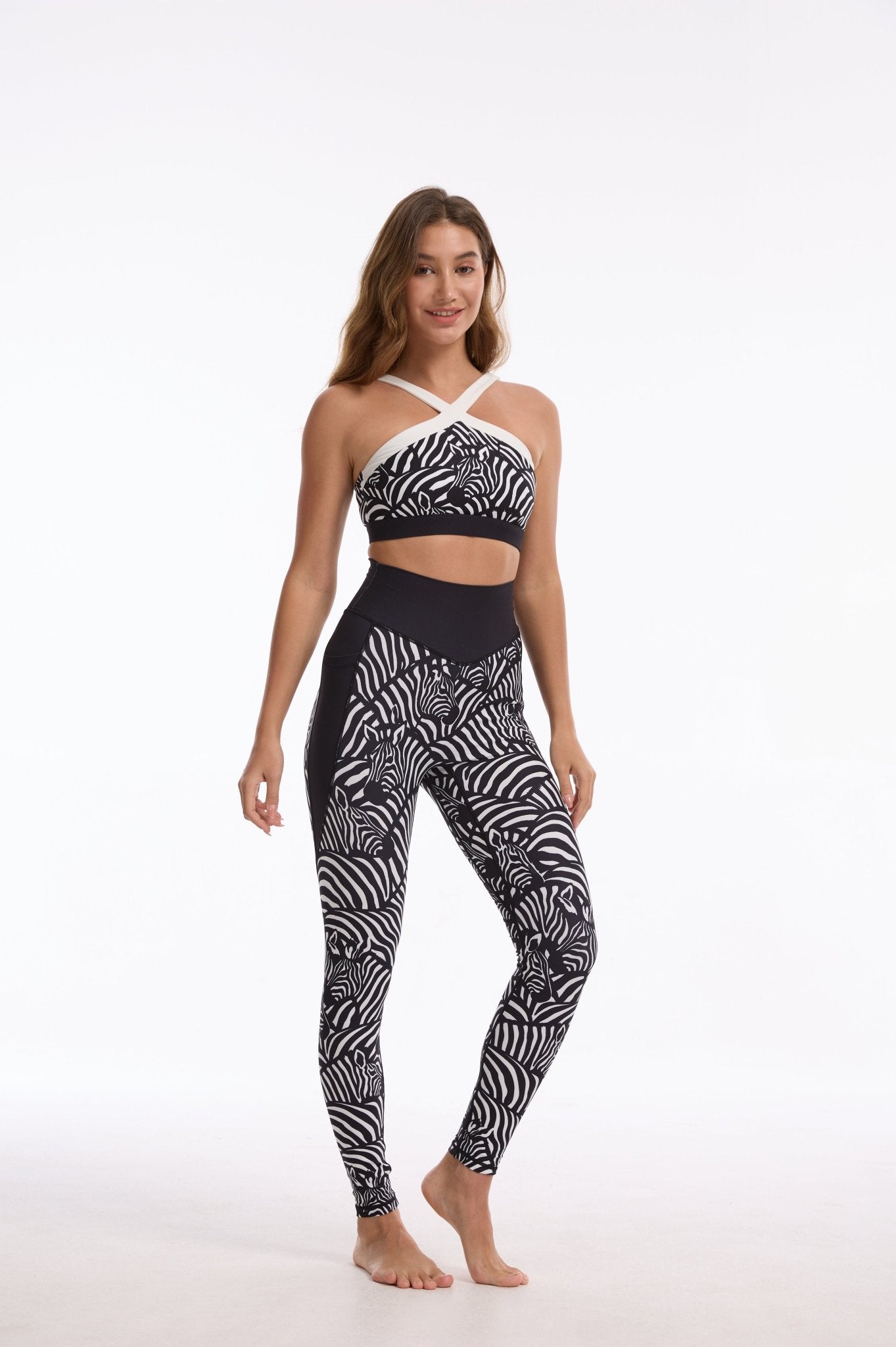 Zebra High - waisted Leggings With Pockets - MYSILVERWIND